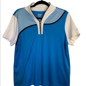 Izod PerformX Movement Cool-Fx Active Wear Shirt Blue White Women's Size XL